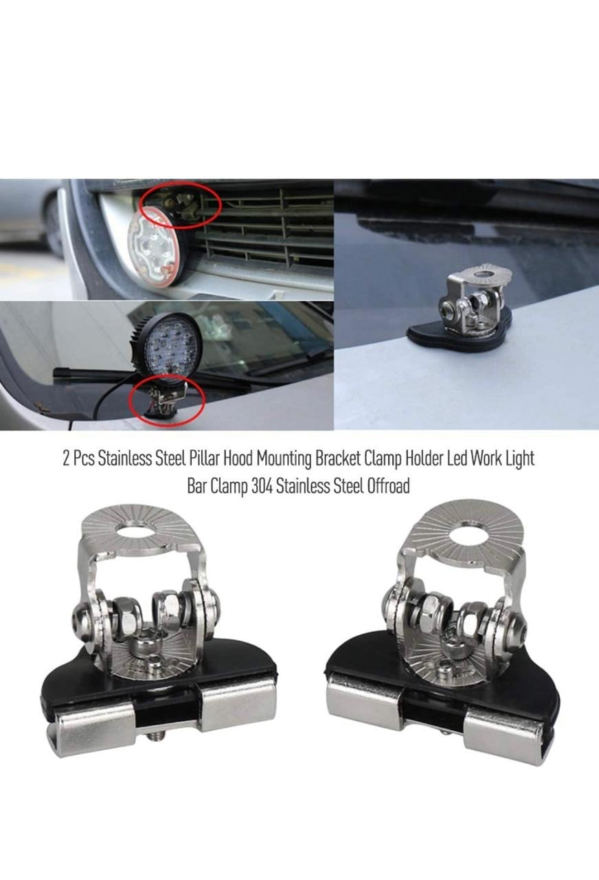 Stainless Steel Hood & Pillar Mount Bracket (Set of 2)