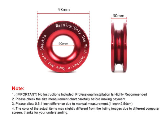 Aluminum Recovery Snatch Ring – For Synthetic Rope & Soft Shackles