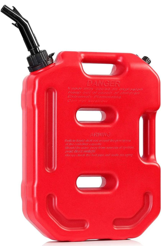 10L / 2.6 Gallon Portable Fuel Can – Heavy-Duty Red Jerry Can