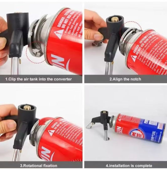 Butane Gas Stove Adapter with Tripod Stand
