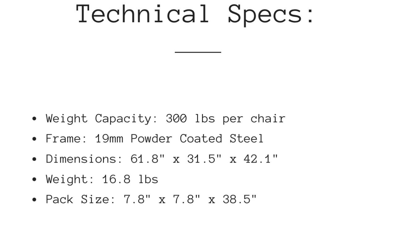 Double chair size 135×56×106 cm grey blue