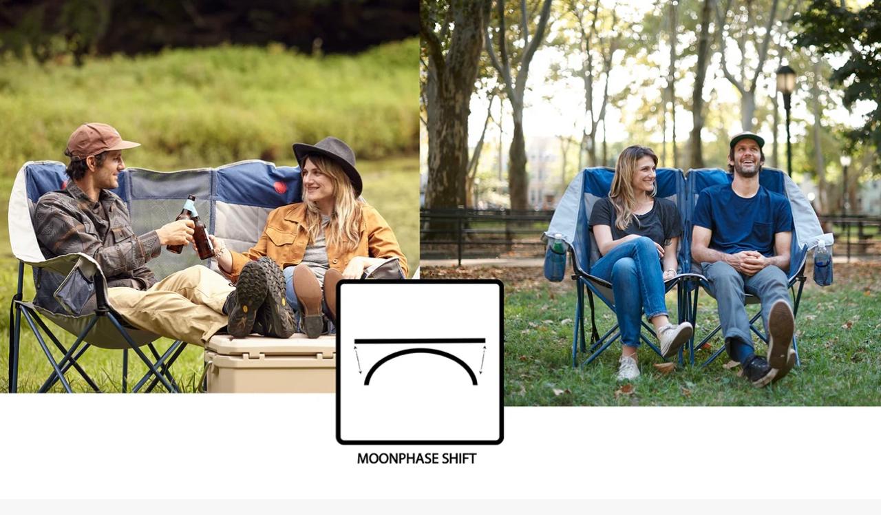 Double chair size 135×56×106 cm grey blue