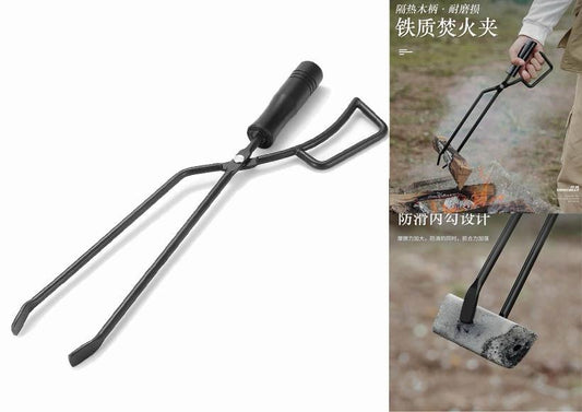 Heavy-Duty Firewood & Charcoal Tongs – Heat-Resistant Outdoor Tool