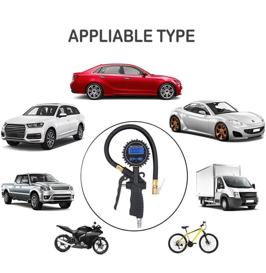 Digital Tire Inflator with Pressure Gauge – For Cars, 4x4s, Motorcycles & Bicycles