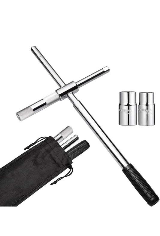 Heavy-Duty Telescopic Lug Wrench Set with Sockets & Carry Bag