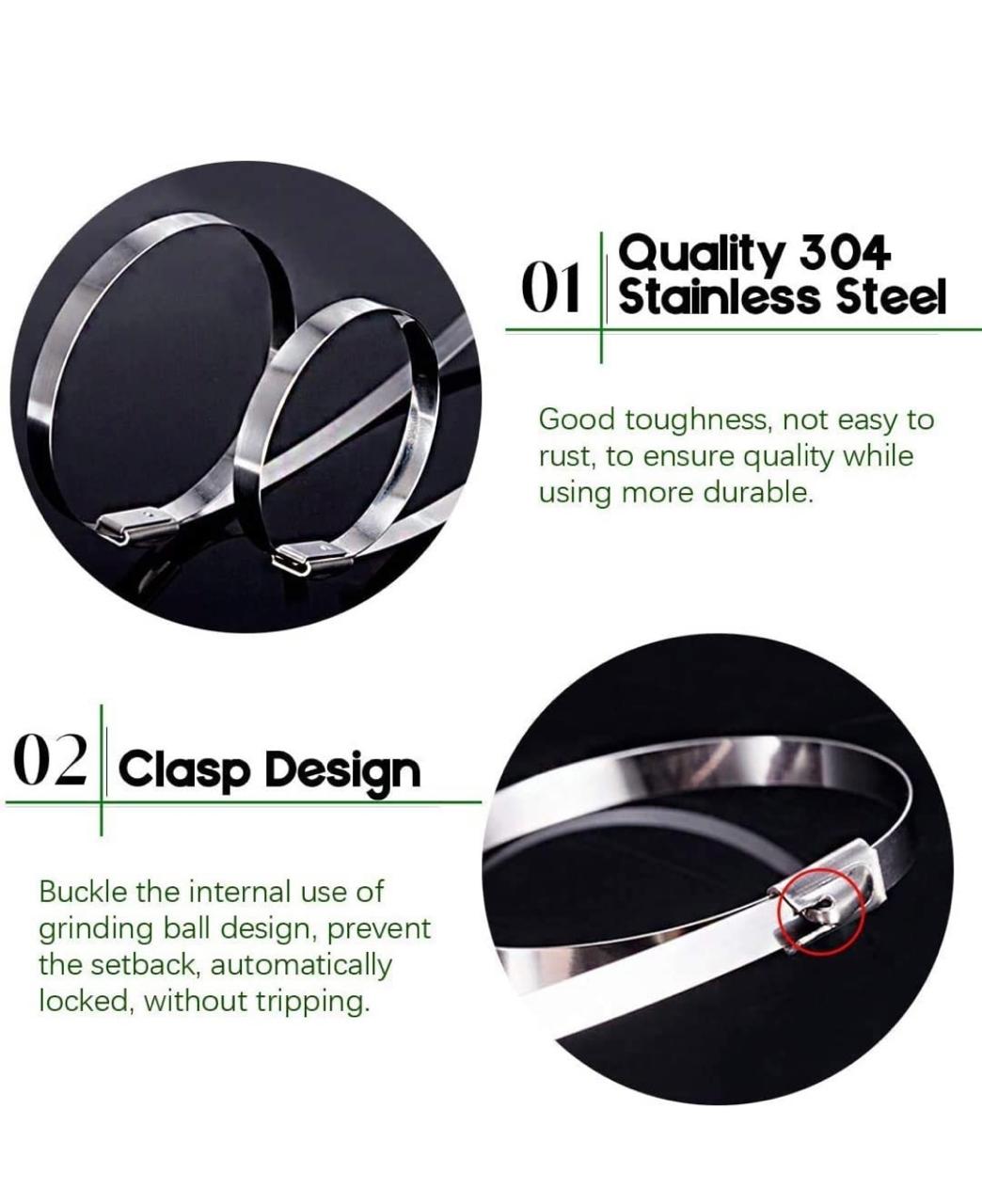 Stainless Steel Ties 5 pices