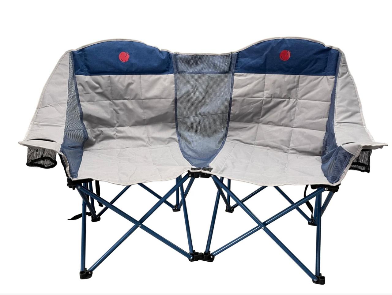 Double chair size 135×56×106 cm grey blue