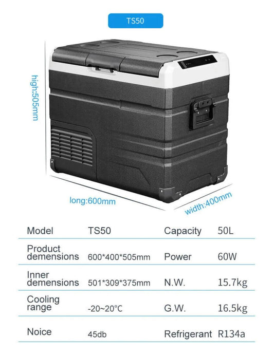 Alpicool 50L One Zone Portable Car Refrigerator with Bluetooth & Battery