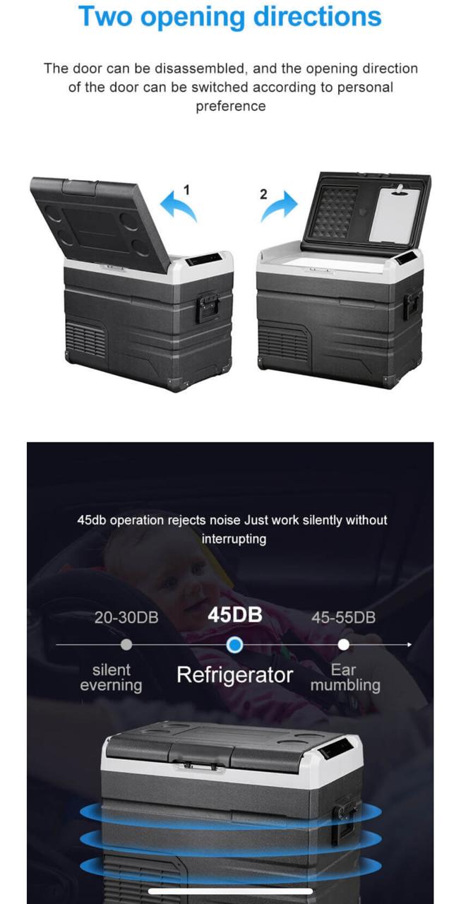 Alpicool 50L One Zone Portable Car Refrigerator with Bluetooth & Battery
